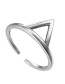 Fashion Silver Color Triangle Shape Design Pure Color Ring