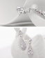 Fashion White Full Diamond Decorated Water Drop Shape Earrings