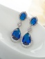 Fashion White Water Drop Shape Design Pure Color Earrings