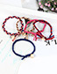 Fashion Plum Red Pearls Decorated Simple Hair Band