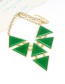 Fashion Light Green Triangle Shape Decorated Necklace