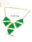 Fashion Light Green Triangle Shape Decorated Necklace