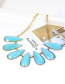 Fashion Blue Waterdrop Shape Decorated Necklace