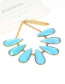 Fashion Green Waterdrop Shape Decorated Necklace