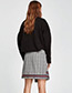 Fashion Gray Grid Pattern Decortaed Skirt