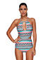 Sexy Blue Stripe Pattern Decorated Hollow Out Swimwear
