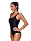Sexy Black Pure Color Design Simple Swimwear