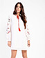 Fashion White Tassel Decorated Round Neckline Dress