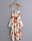 Fashion White Flower Pattern Decorated Suspender Dress