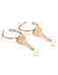 Fashion Gold Color Key Shape Design Earrings