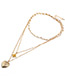Fashion Gold Color Heart Shape Design Pure Color Necklace
