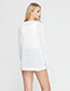 Fashion White Pure Color Decorated Simple Blouse