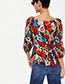 Fashion Multi-color Flower Shape Pattern Decorated Blouse