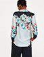 Fashion Black+white Dots Shape Pattern Decorated Shirt