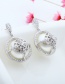 Fashion Silver Color Round Shape Design Flower Earrings