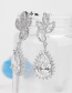 Fashion Silver Color Full Diamond Decorated Waterdrop Earrings