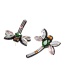 Fashion Pink+green Dragonfly Shape Decorated Earrings