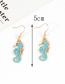 Fashion Blue Seahorse Shape Decorated Earrings