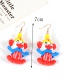 Lovely Red Doll Shape Decorated Earrings