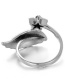 Fashion Silver Color Wing Shape Design Pure Color Opening Ring