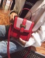 Fashion Red Belt Buckle Shape Decorated Bag