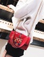 Fashion Claret-red Diamond Decorated Square Bag