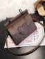 Fashion Brown Heart Shape Design Paillette Bag
