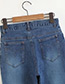 Fashion Blue Pure Color Decorated Jeans