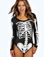 Fashion Black Skeleton Pattern Decorated Jumpsuit
