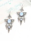 Fashion Silver Color Geometric Shape Design Earrings
