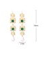 Fashion Green Square Shape Design Hollow Out Earrings