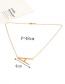 Fashion Gold Color P Letter Shape Decorated Necklace
