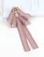 Fashion Pink Oval Shape Decorated Boeknot Brooch