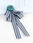 Fashion Blue Round Shape Decorated Bowknot Brooch