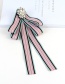 Fashion Pink+black Oval Shape Decorated Bowknot Brooch