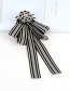 Fashion Blue+black Round Shape Decorated Bowknot Brooch