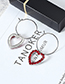 Fashion Gold Color +red Heart Shape Decorated Earrings
