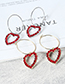 Fashion Silver Color+red Heart Shape Decorated Earrings