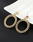 Fashion Gold Color +red Heart Shape Decorated Earrings