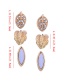 Fashion Gold Color Leaf Shape Decorated Earrings(3pcs)
