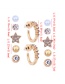 Fashion Gold Color Geometric Shape Decorated Earrings(6pcs)