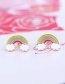 Fashion Pink Star&rainbow Shape Decorated Earrings(3pcs)