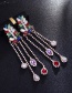 Fashion Red Full Diamond Decorated Multi-color Earrings