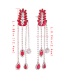 Fashion Red Full Diamond Decorated Multi-color Earrings