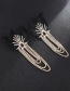 Fashion Black Tassel Decorated Feather Earrings