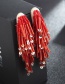 Fashion Red Tassel Shape Design Earrings
