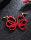 Fashion Claret-red Wing Shape Decorated Earrings