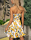 Fashion Yellow Mango Pattern Decorated Dress