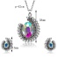Fashion Silver Color Oval Shape Decorated Jewelry Set (3 Pcs)