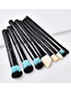 Fashion Black Round Shape Decorated Makeup Brush(8 Pcs )